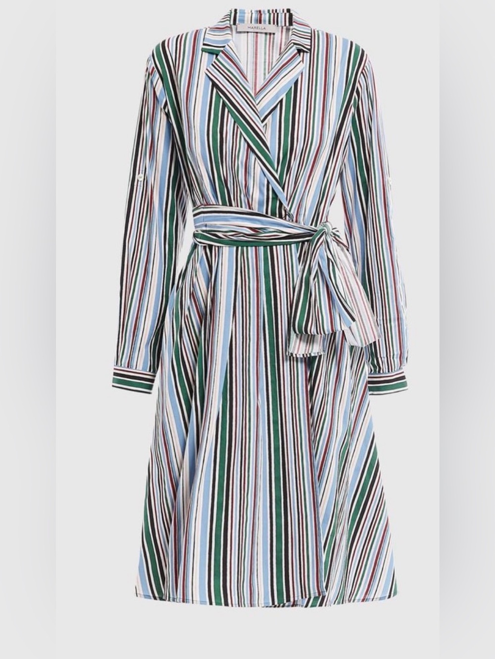 MARELLA Striped Wrap Midi Dress